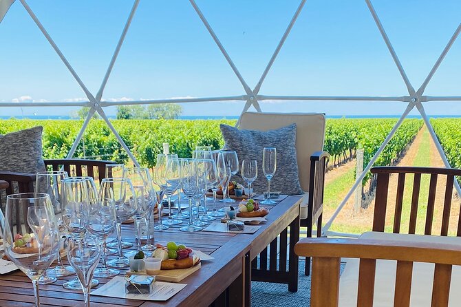 1 Hour Private Vineyard Dome Experience in Niagara-on-the-Lake - Raised outdoor domes and Lake Ontario views