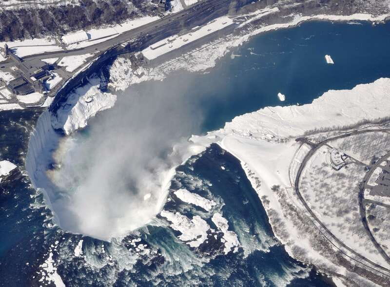 Niagara Falls, Canada: Scenic Helicopter Flight - Your flight path: Whirlpool, Rainbow Bridge, and the full Niagara curve