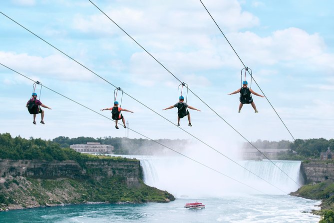 Zipline To The Falls in Niagara Falls, Canada - WildPlay meeting point and gearing up by the falls